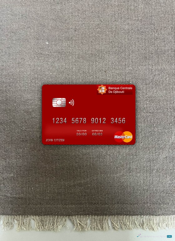 Download Djibouti Central Bank of Djibouti mastercard photolook front Photoshop template